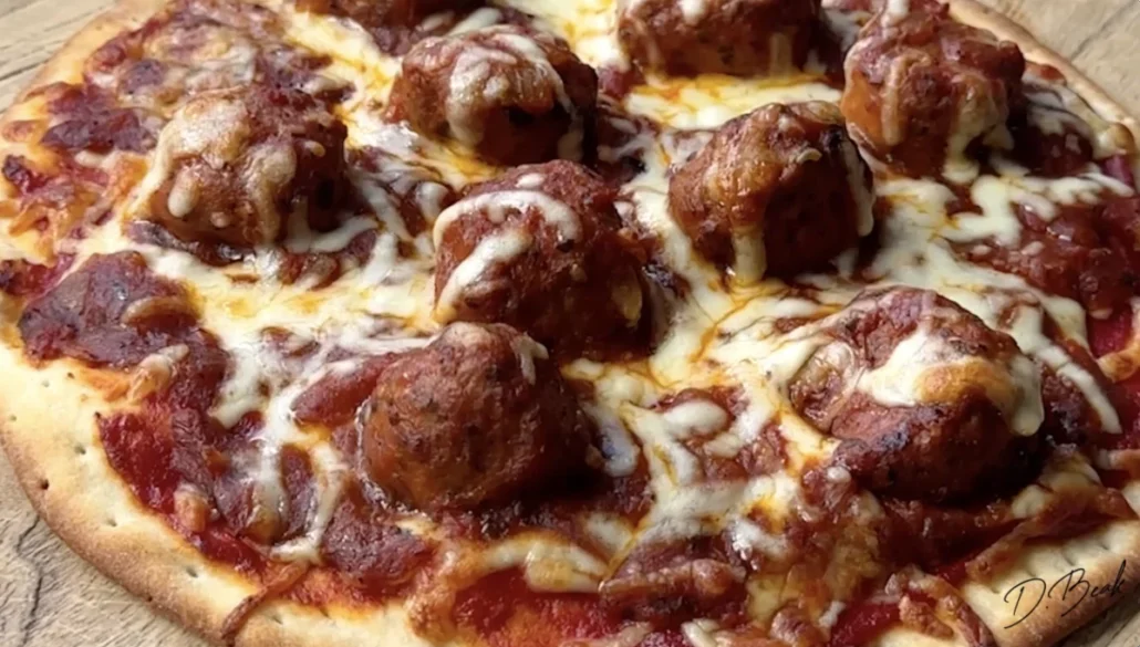 Meatball pizza image